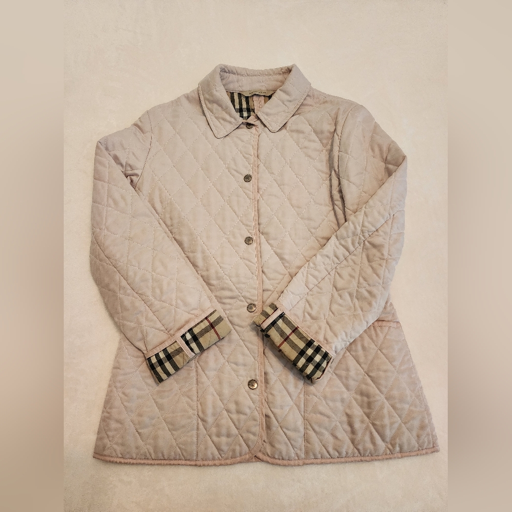 Burberry Quilted Jacket in Light Pink